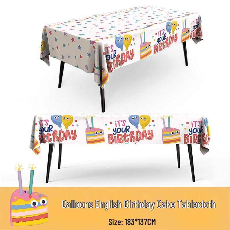 ZISIZ First Birthday Disposable Paper Tablecloth