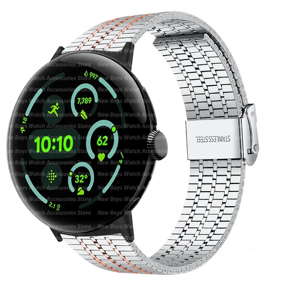 Luxury Stainless Steel Band for Google Pixel Watch 3 45mm Men watchband Bracelet Replaced Accessories for Pixel 3/2/1 41mm Strap