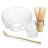 Bol à thé en verre Bol à thé Matcha Cérémonie du thé Fouet à thé Matcha Fouet Cuillère à thé Ensemble, Bol à double paroi, Bol à double paroi, Ensemble, Ustensiles, Bol, Support,