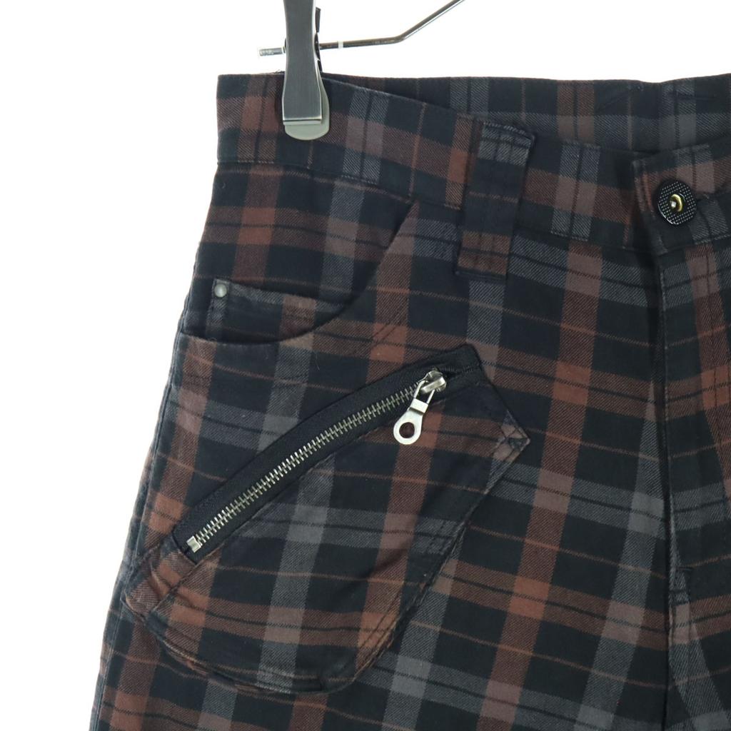 Beauty products PPFM Check Pattern 3D cutting Cotton pants Brown Men's Used