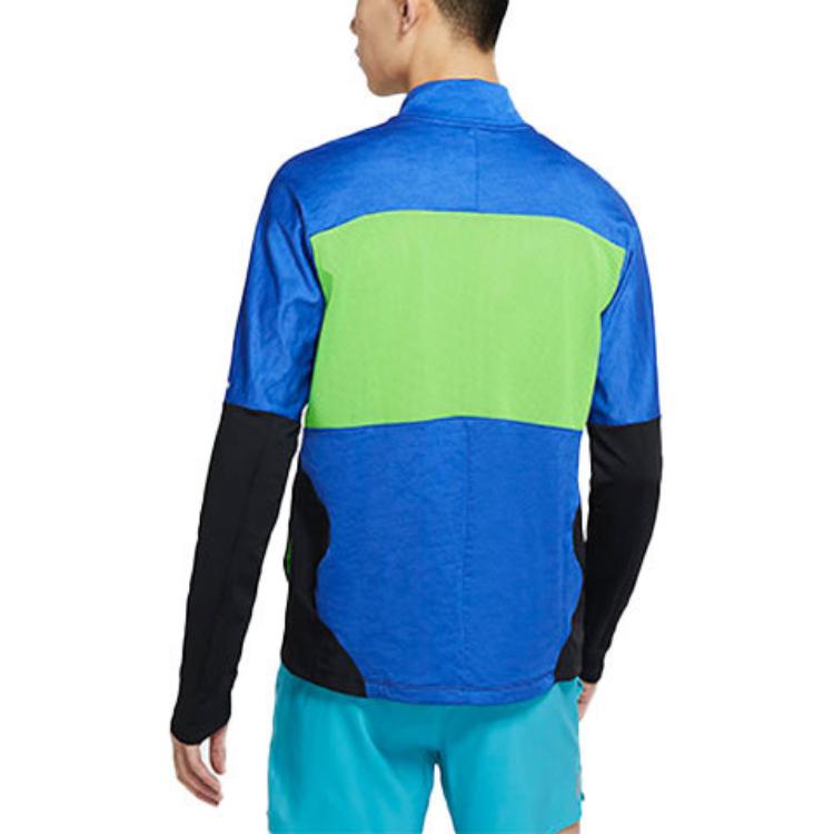 Nike T Shirts Men's Blue Stand Collar Moderate Straight Fit DA0224-480