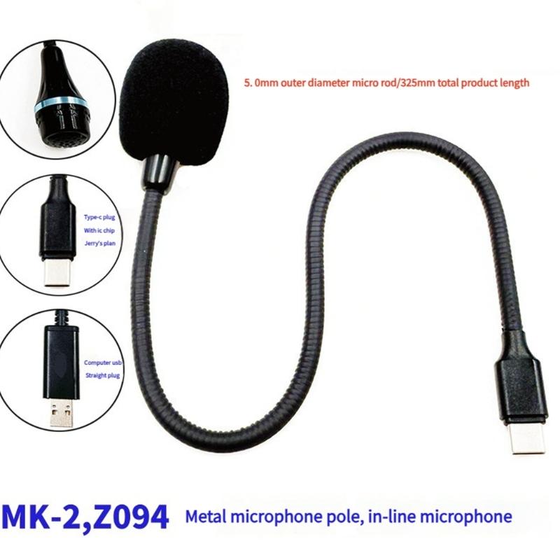 USB/Typ C Flexibles Mikrofon Rauschunterdrückung Schallauslöschung Vollständige Drehung Ersatz Für Streaming Besprechungsraum