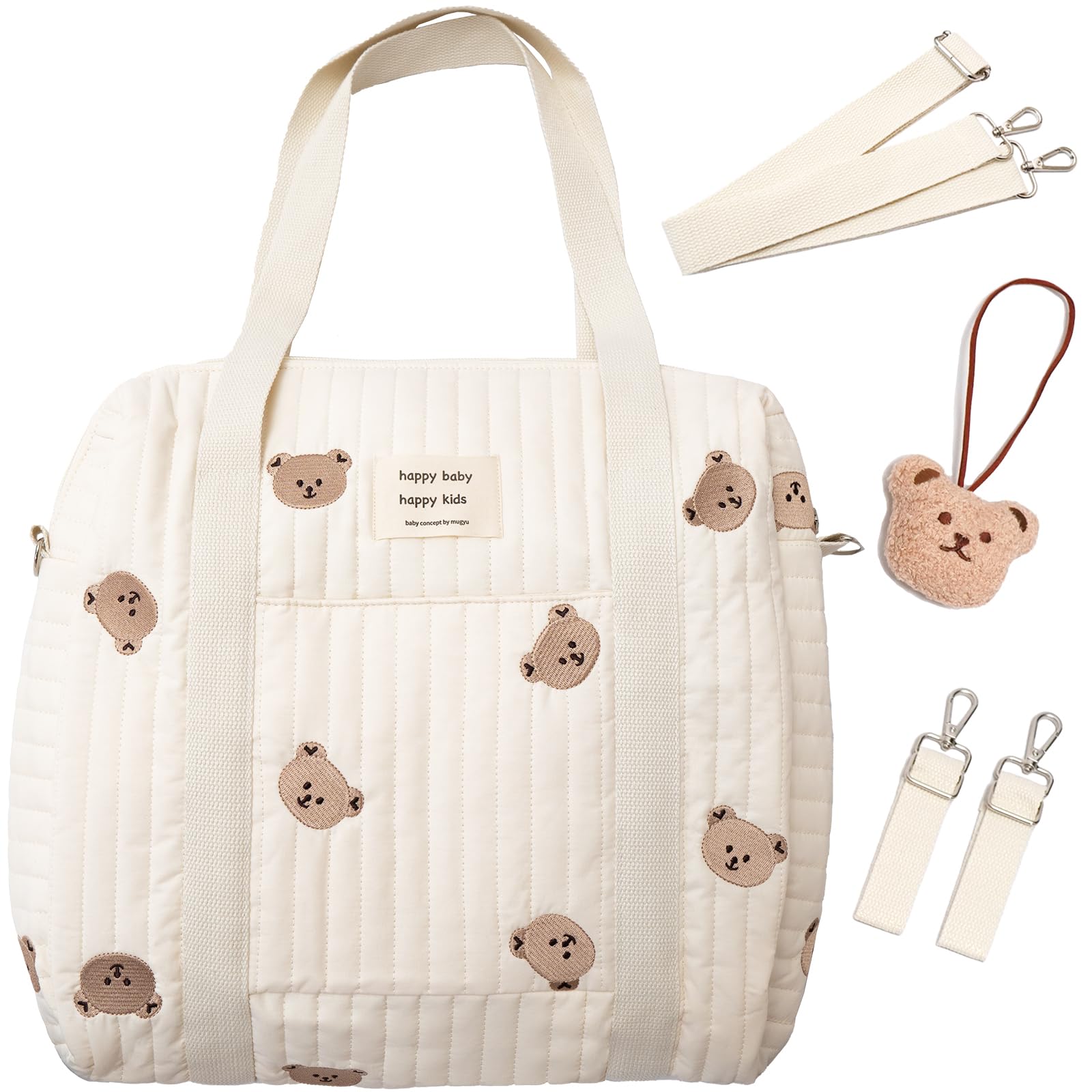 

сумка-тоут nubi большая плечевая коляска медвежонок бирка с именем в комплекте с внешней [mugyu] Мамина сумка, сумка, сумка, вместимость, сумка, сумка, легкая, женская,