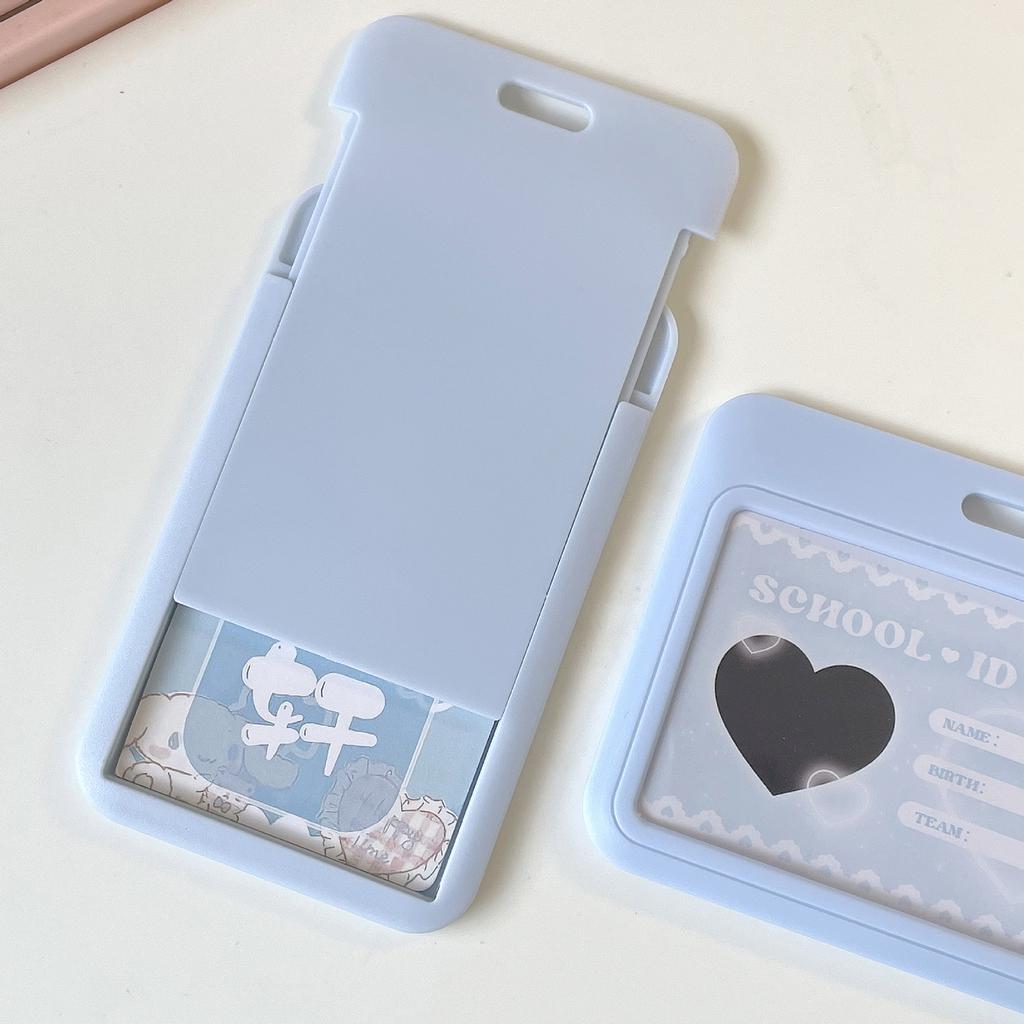Durable & Waterproof Photocard Holders Keychain ID Badge Holder Bus Card Student School Supplies ID Credit Card Hold