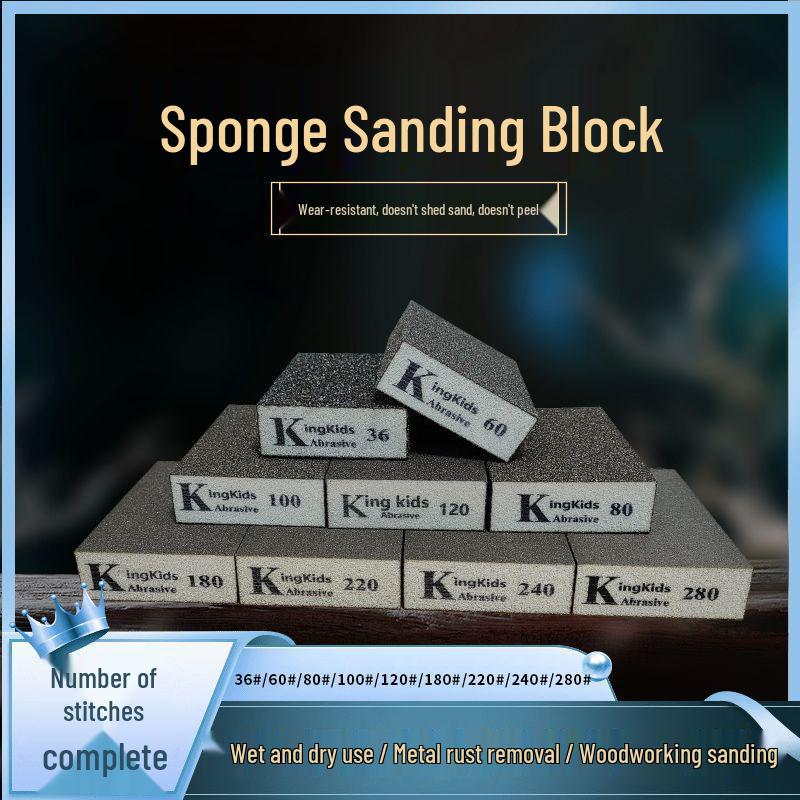 Sponge Sanding Block for Grout, Paint, and Rust Removal; Perfect for Walls, Woodworking, and Model Lines.
