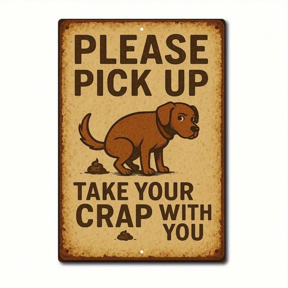 

Garden Guardian Funny Dog Poop House Sign Metal Wall Decor for Dog Owners