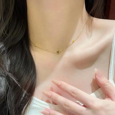 Love Necklace Women's Light Luxury Niche Design Heart-shaped Clavicle Chain Fashionable and Simple Chain