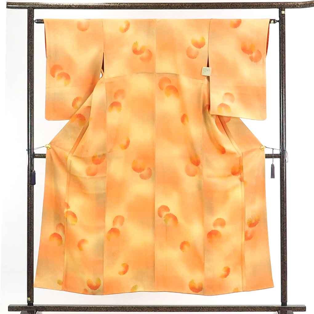 Fine pattern recycled kimono, Length 154cm, Sleeve 62cm, Front width 23.5cm, Back width 29cm, Sleeve length 56cm, Pure silk (silk), Ladies,