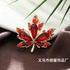 Fashion Red Maple Leaf Luxury Brooch Cheongsam Temperament Suit Coat Anti-light Brooch Pin Neckline