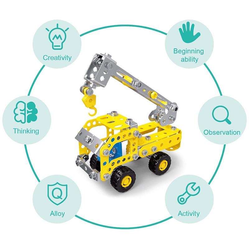 Creative Diy Assembly Variable Multi Shape Building Block Puzzle Educational Toys For Children 3D Model Metal Engineering Bricks