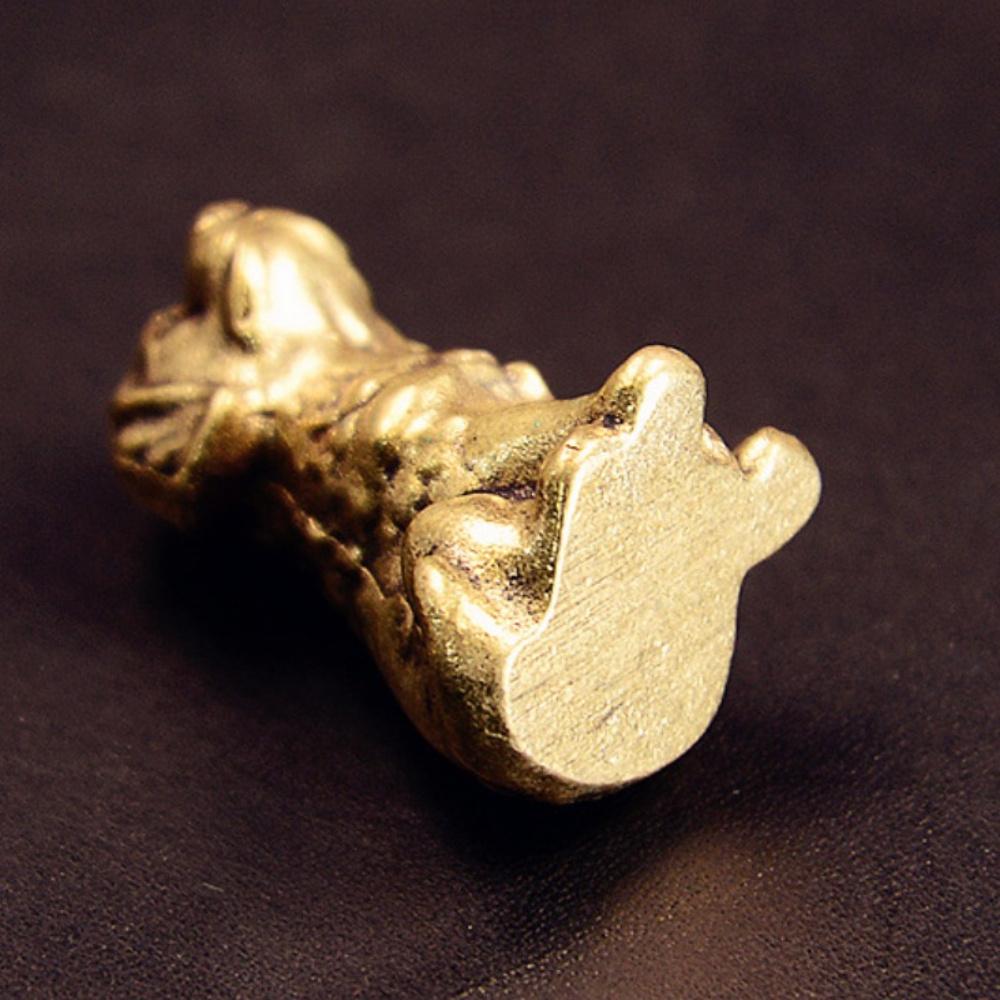 1PC Brass Ornaments Prosperous Brass Dog Personalized Vintage Solid Zodiac Dog Ornaments Tea Favor Desktop Ornaments Decoration