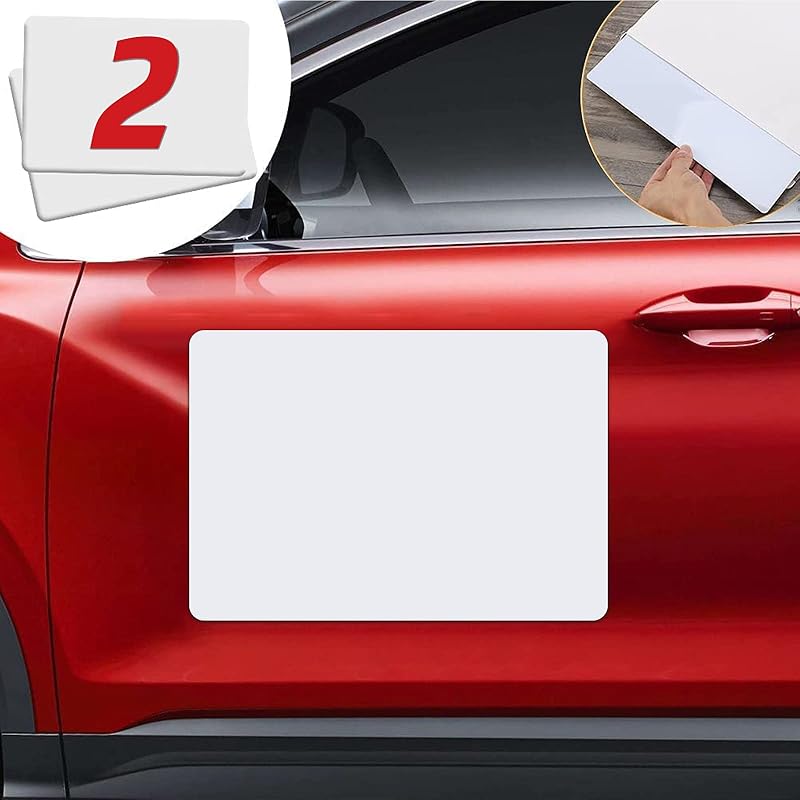 2 Pack 24” x12” Blank Car Magnets, Prevent Car Scratches & Dents, Rounded Corners Blank Car Magnet Set, Magnet for Car to Advertise Business and 17 x12 -2 PACK-White