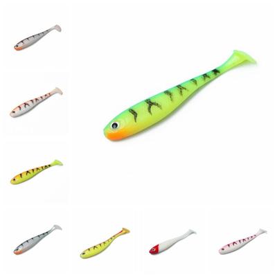 5PCS 7cm/2.1g Paddle Tail Swimbaits Silicone Biomimetic Fish Bait Swimbait T-tail Soft Bait  Bass