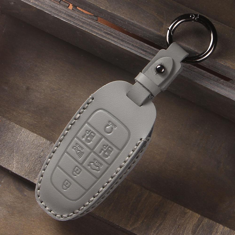 Leather Car Key Case Cover Fob for Hyundai Sonata Sel Ev 6 Ev 8 IONIQ 5 Nexo DN8 Fe Tucson Sonata Staria NX4 Ioniq
