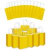 Qiqee 24PCS Medium Gift Bag with Handles Bulk 11"x5"x8" Gift Bags Bright Yellow Bags Multiple Uses (Medium Size)