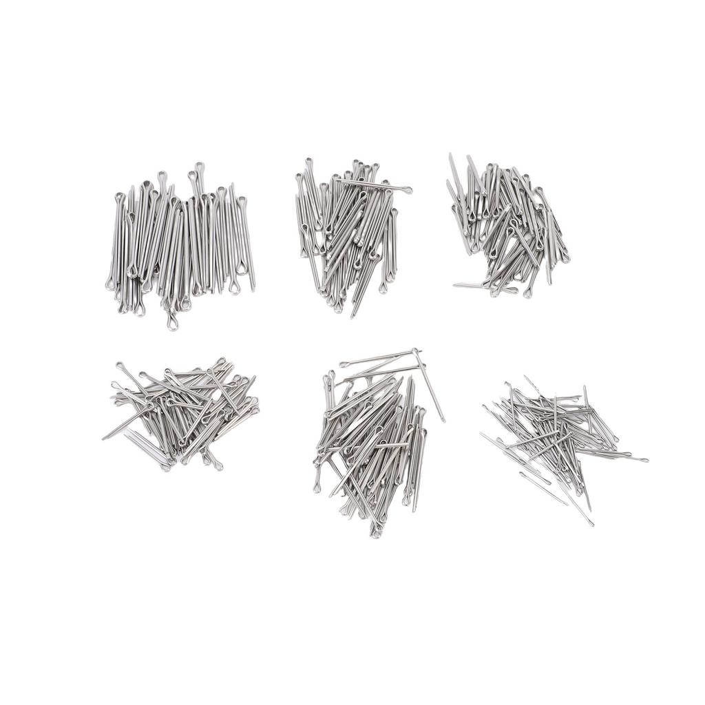 410PCS Cotter Pin Assortment Kit In 6 Different Sizes Galvanized Steel Heavy Duty Straight Shaped Hardware Pins for