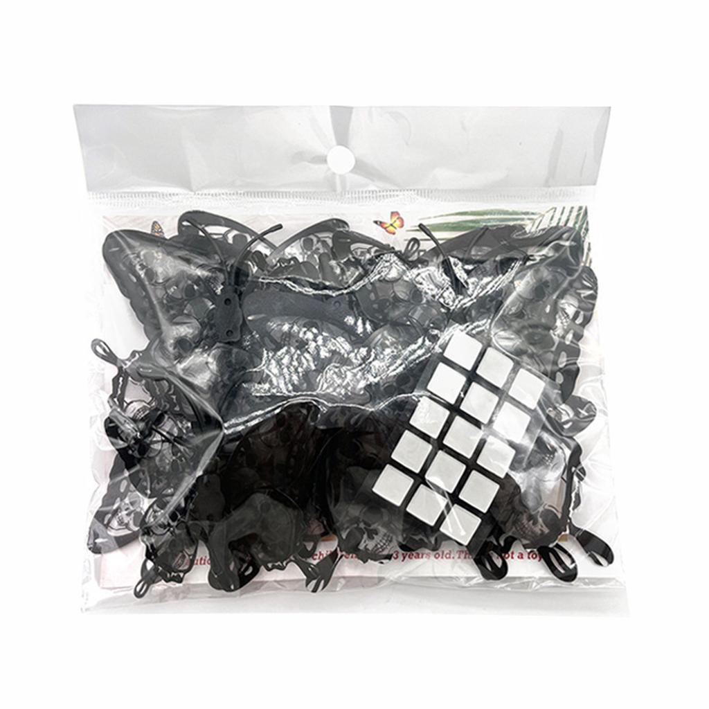 12pcs Halloween Butterflies Stickers Butterflies & Skull Gothic Wall Art for Halloween Party & Home