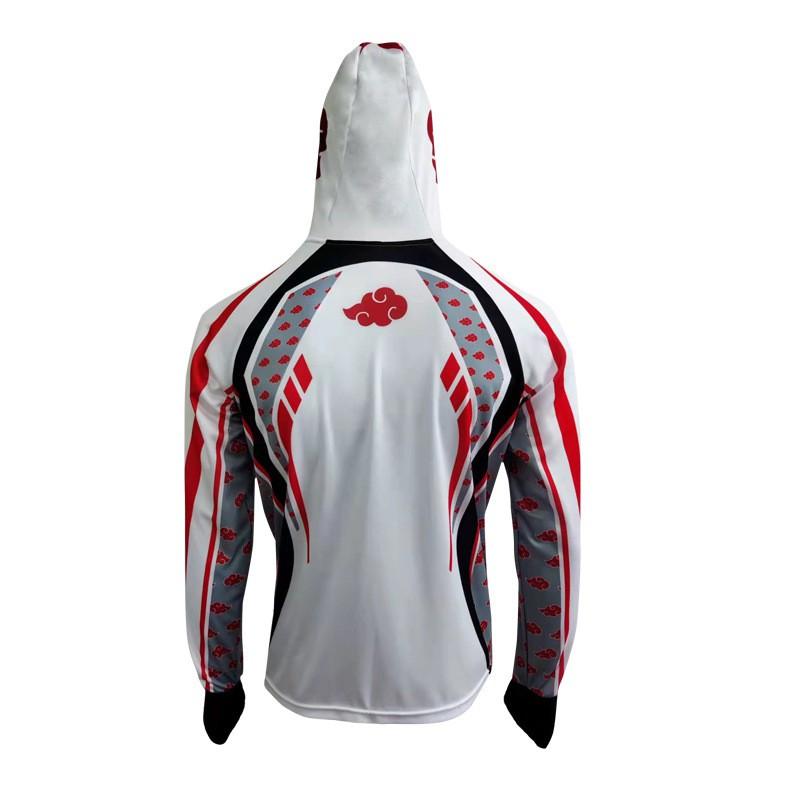 Mens Quick-Dry UV Protection Fishing Shirt With Hooded Collar Outdoor Angling Summer Fall Sports Cycling Jersey