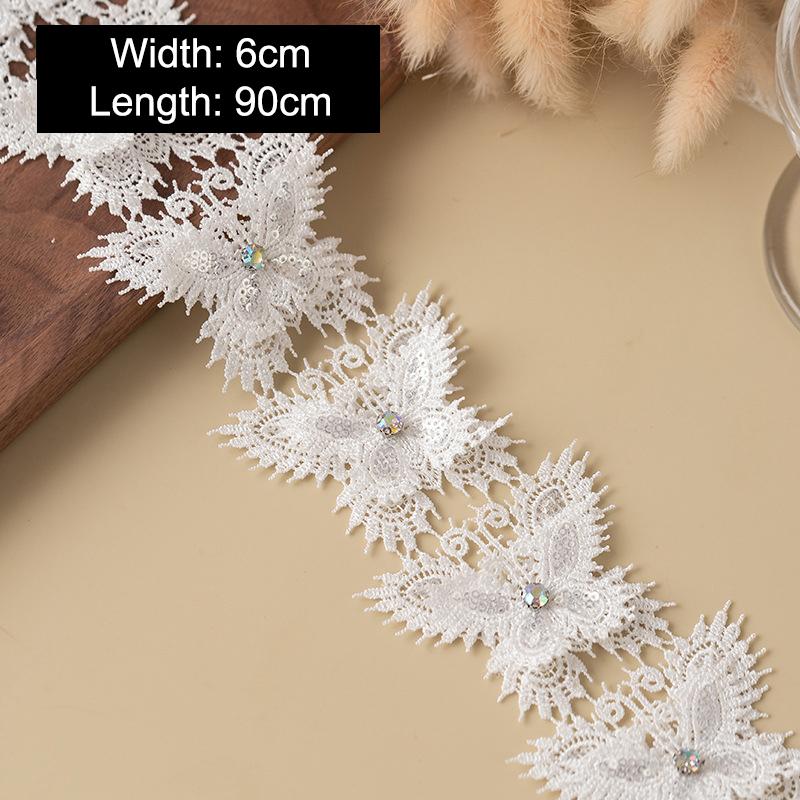 3D Butterfly Lace Trim Fabric  Sewing Accessories For Wedding Dress Clothing Diy Crafts Supplies Flower Decor Ribbon