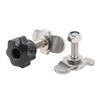 L Track Tie Down Fittings M8x35mm Stainless Steel Double Lug Threaded Stud Nut Kit for Truck Bed Trailer Cargo Control