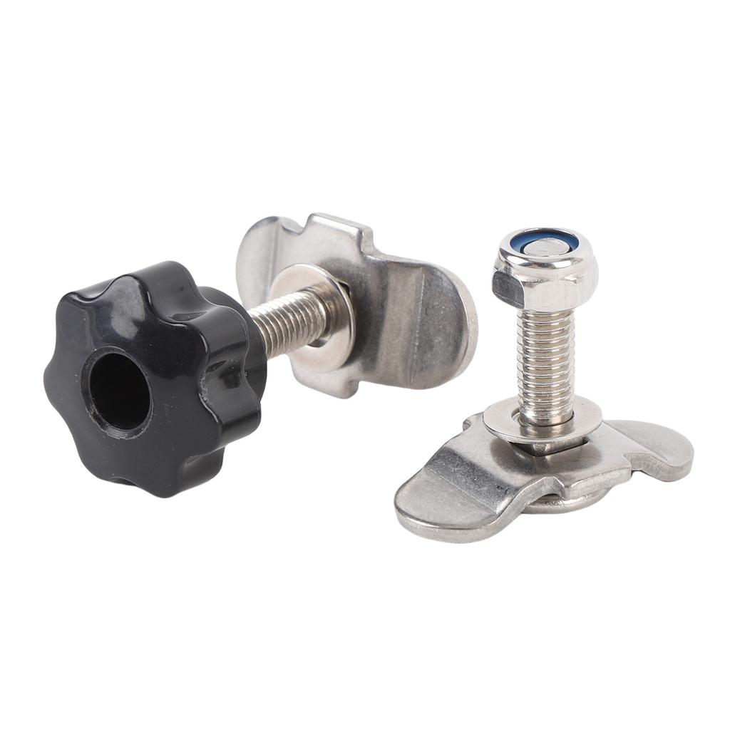 L Track Tie Down Fittings M8x35mm Stainless Steel Double Lug Threaded Stud Nut Kit for Truck Bed Trailer Cargo Control