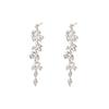 Silver Needle Diamond Leaf Tassel Earrings: New Style, Versatile Fashion, Unique Personality Stud Design