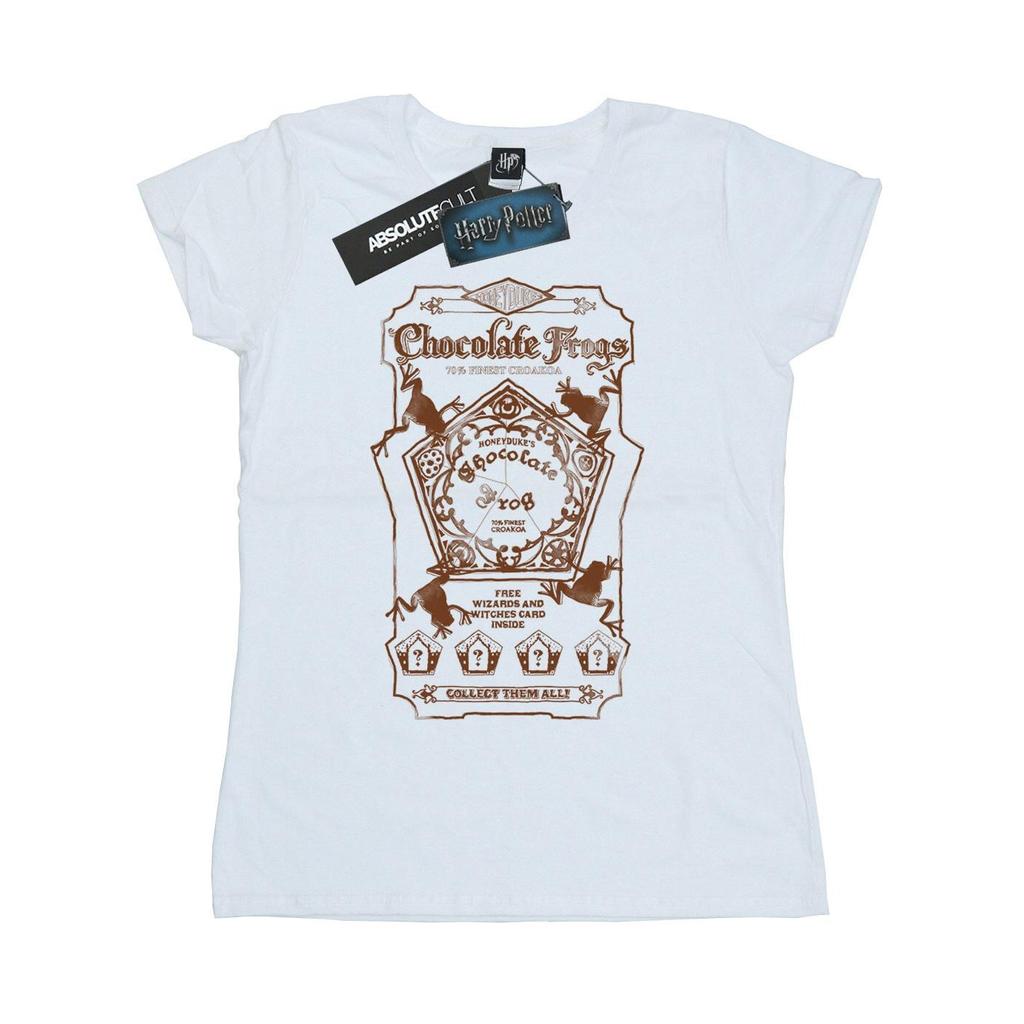 HARRY POTTER Womens/Ladies Chocolate Frogs Mono Label Cotton Boyfriend T-Shirt