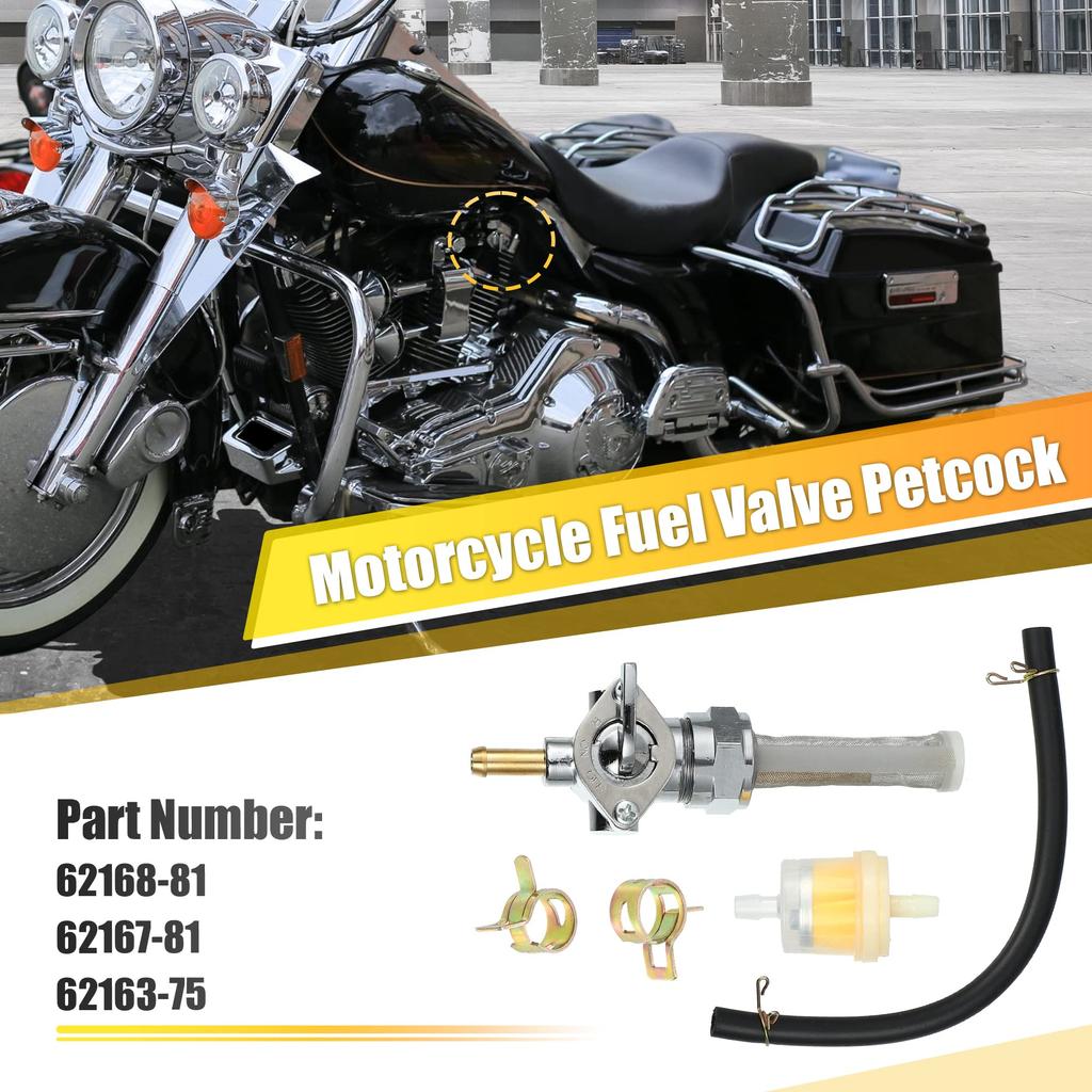 uxcell 1 Set Motorcycle Gas Fuel Petocock Valve Switch for Harley Compatible with Davidson