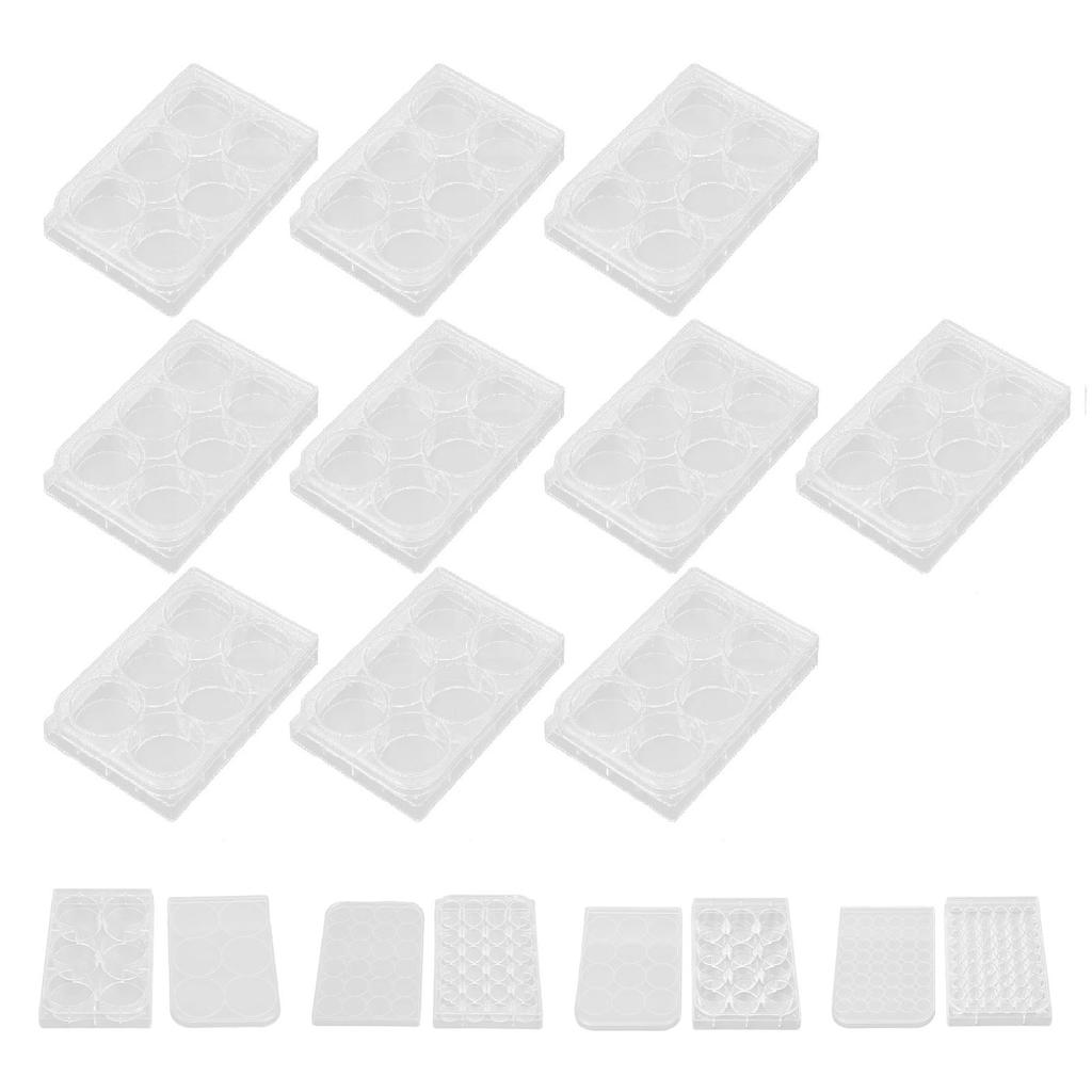 10 bucăți placă de cultură cu grosime uniformă, foarte transparentă, placă de cultură a țesuturilor cu capac pentru laborator