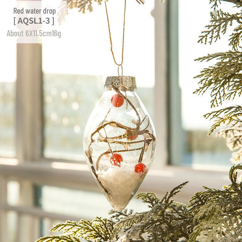 Hong Kong Heng 6cm Transparent Red Fruit Christmas Tree Ornament