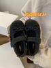 Retro Velcro Small Inner Height-increasing Women's Shoes Autumn and Winter New Plush Mary Jane Fluffy Shoes Women's Single Shoes