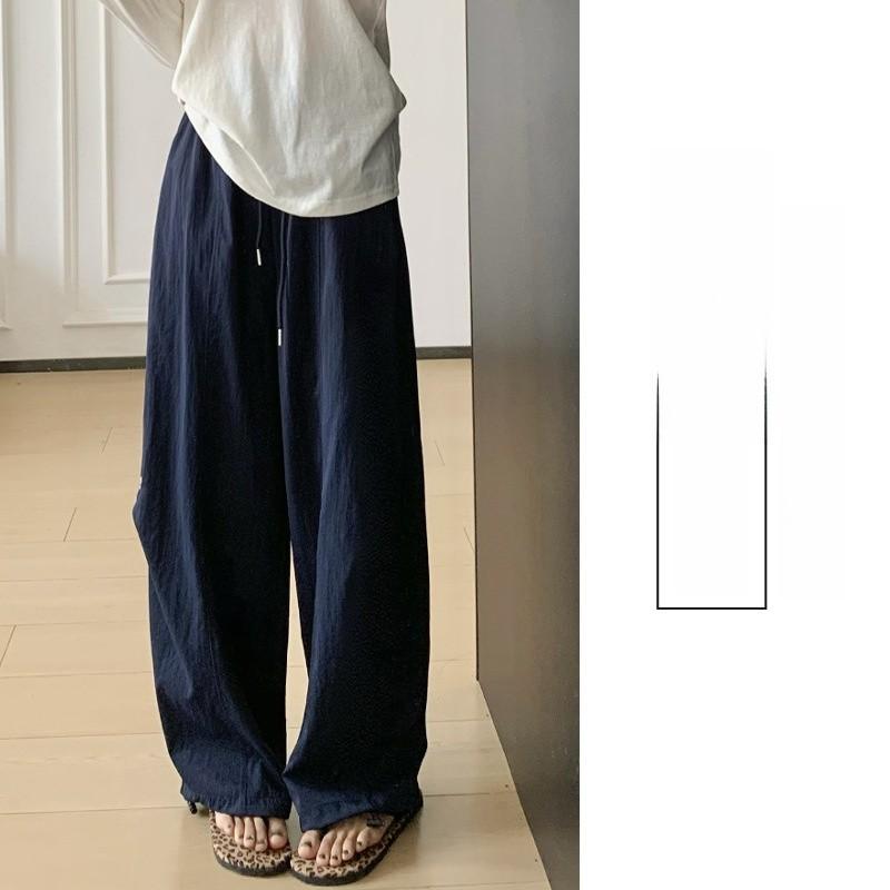 Casual High Waist Embroidered Wide Leg Pants For Women Summer Lightweight Linen Style