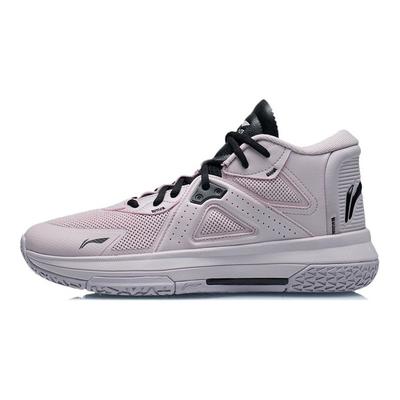 Li Ning Team Emblem Non-Slip Wear-Resistant Lightweight Mid-Top Basketball Shoes Men Basketball Shoes Light-Purple ABAR117-3