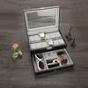 Double Layer PU Lther Wood Watch Holder, Watch Display Case Jewelry  Storage Box, Wristwatch Display Case for Rings rrings Bracelet Necklace 11.8 X 8.