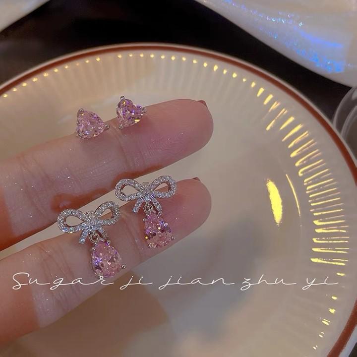 High-end wheat ear zircon ear buckle year-old niche fashion design earrings popular versatile temperament earrings
