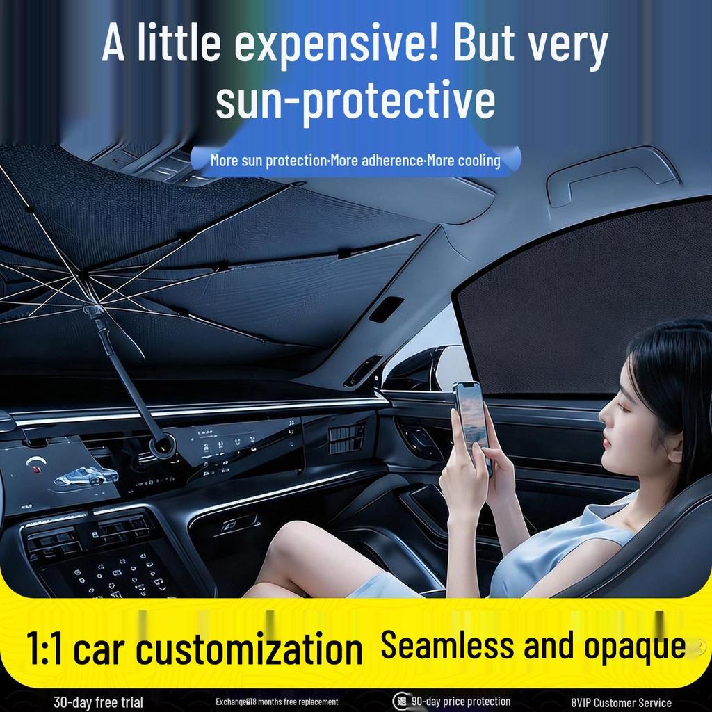 2026 New Model Car Sunshade Umbrella: Small Car Windshield Heat Insulation and Sun Protection Baffle Cover