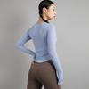 Women's 2025 Nude-Feel Yoga Set: Chest-Pad, Finger-Hole, Slim-Fit, Long Sleeve