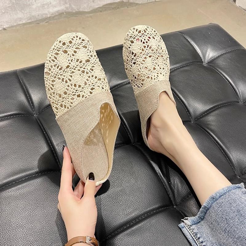 Baotou Half-slipper Women's Shoes 2025 Summer New Style Fashionable and Versatile Fisherman's Outerwear Women's Cool Slippers