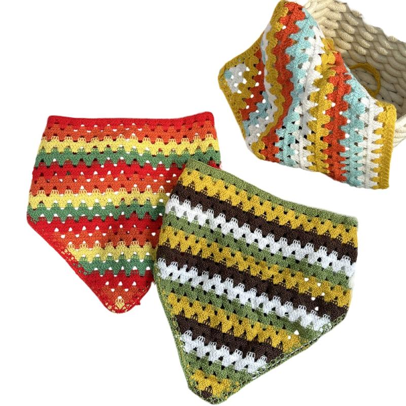 Französisches Retro Niedliches Gehäkeltes Dreieckstuch Sommer Pastoraler Stil Dreieckstirnband Bergsteigerschal