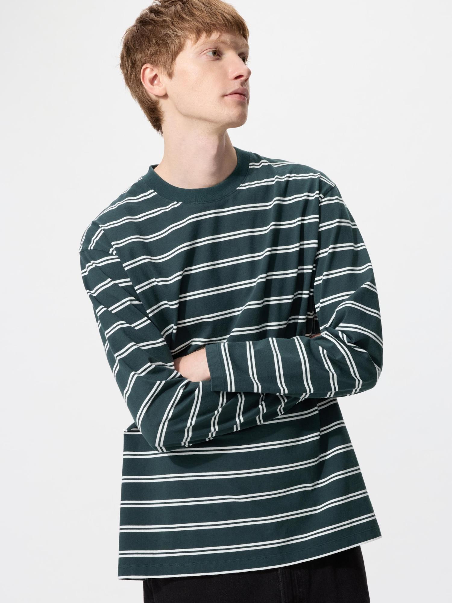 

Uniqlo STripe T Длинный рукав Обычный 58 DARK GREEN/MEN 4XL