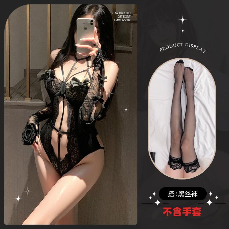 Sexy lingerie sexy royal sister temptation pure lace hollow perspective free gathering onesie plus size passion women