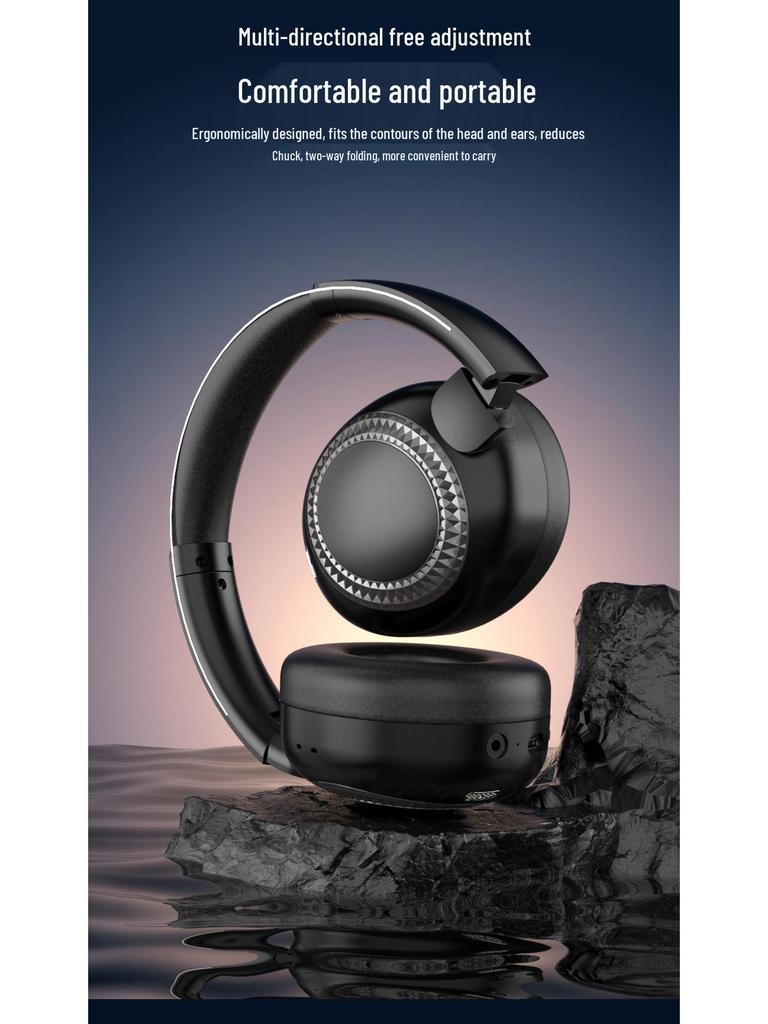 New Bluetooth Over-Ear Headset: Foldable, Rotating Design with Soft Large Earcups