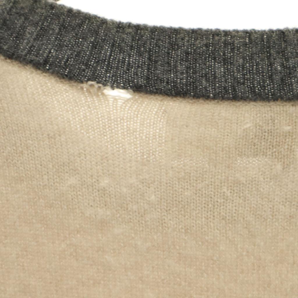 Hermes Made In Italy 100% Cashmere Long Sleeve Sweater XS Beige Knit Men's Used