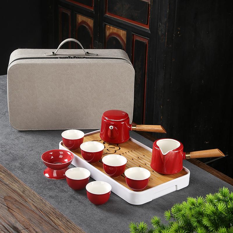 Travel Tea Set High-end Kung Fu Tea Set Business Gift Tea Set Ji Blue Glaze Ceramic Tea Set