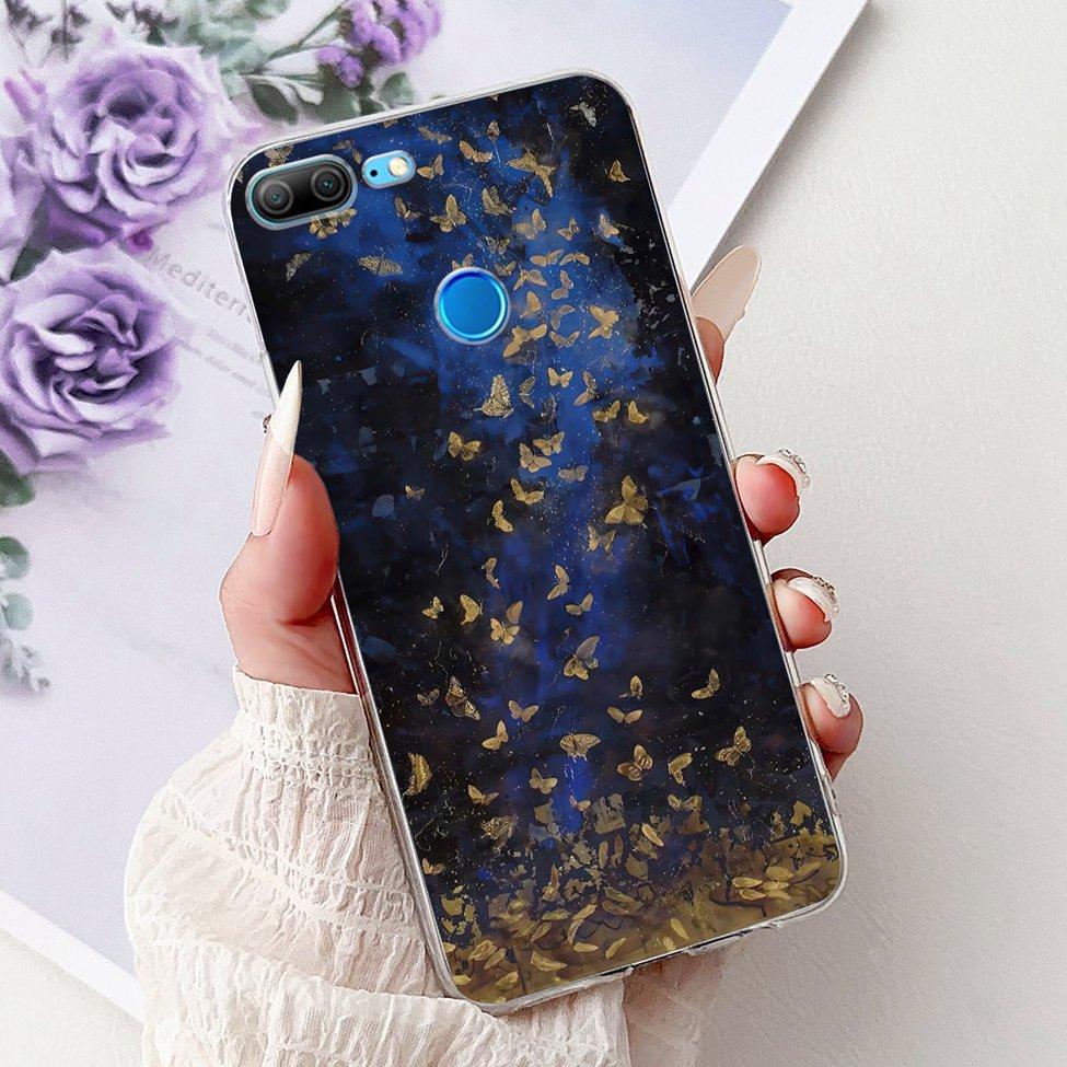 Clear For Honor 9 Lite Case Cute Cat Fashion Flowers Funny Painted Back Cover For Honor 9Lite Phone Case LLD-L21 LLD-L31 LLD-L11
