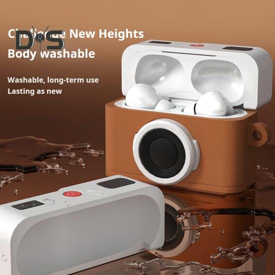 Headphone Case Protective Cover Shockproof Impact Resistant Retro 3D Camera Protective Silicone Skin Cover for AirPods 4