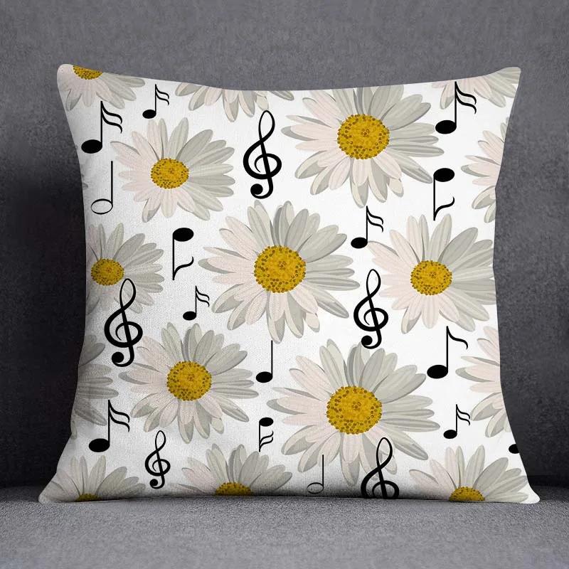 Taie D'oreiller Carrée Avec Motif De Note De Musique JESeries, Housse De Coussin De Bureau, Décoration De La Maison
