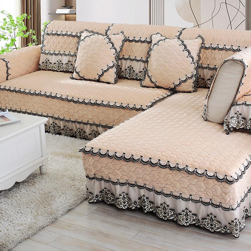 Winter Short Plush Sofa Cushion Padded Non-slip Sofa Cover Sofa CoverGuifei Combination Sofa Cushion.
