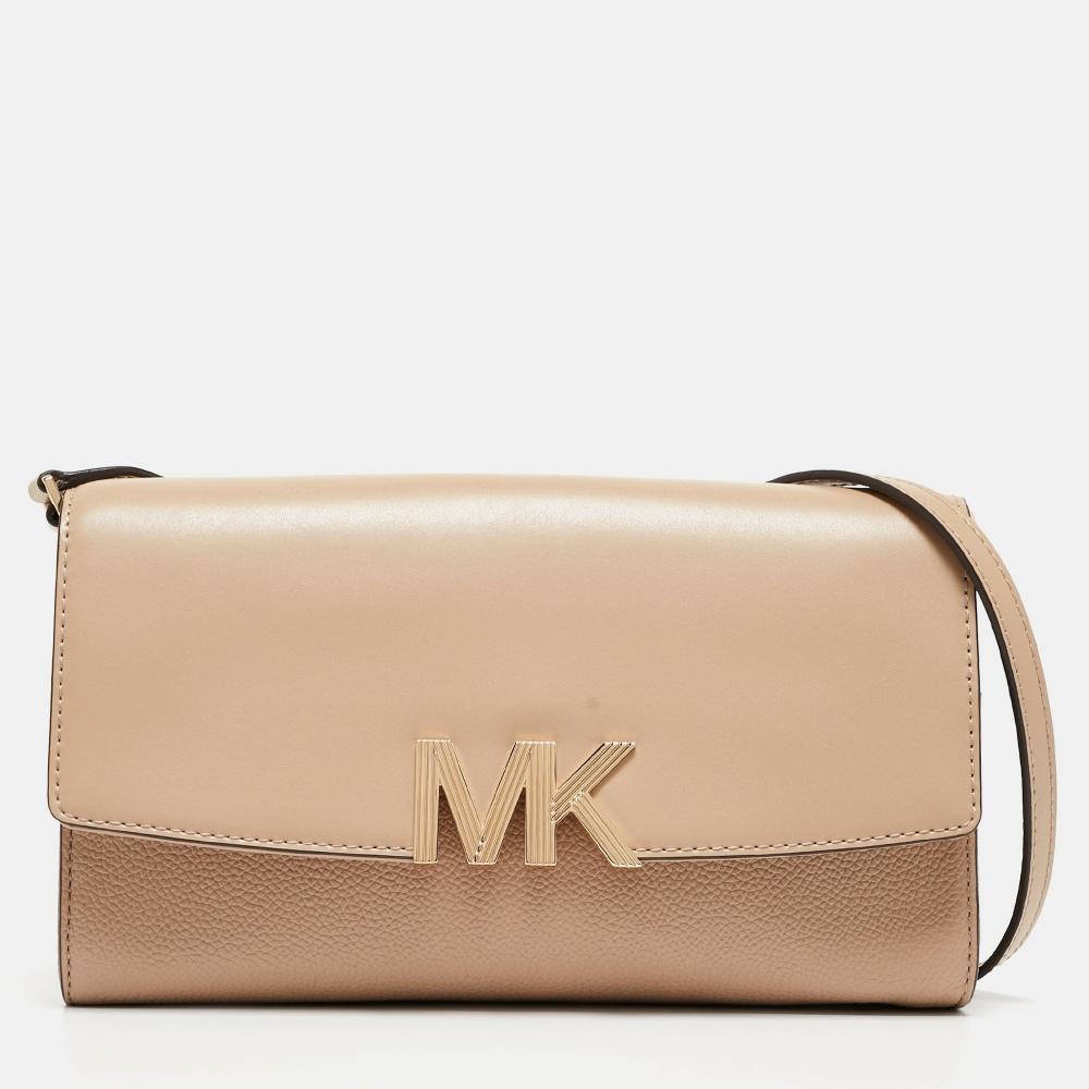 

Michael Kors Кожаный Клатч Montgomery бежевый