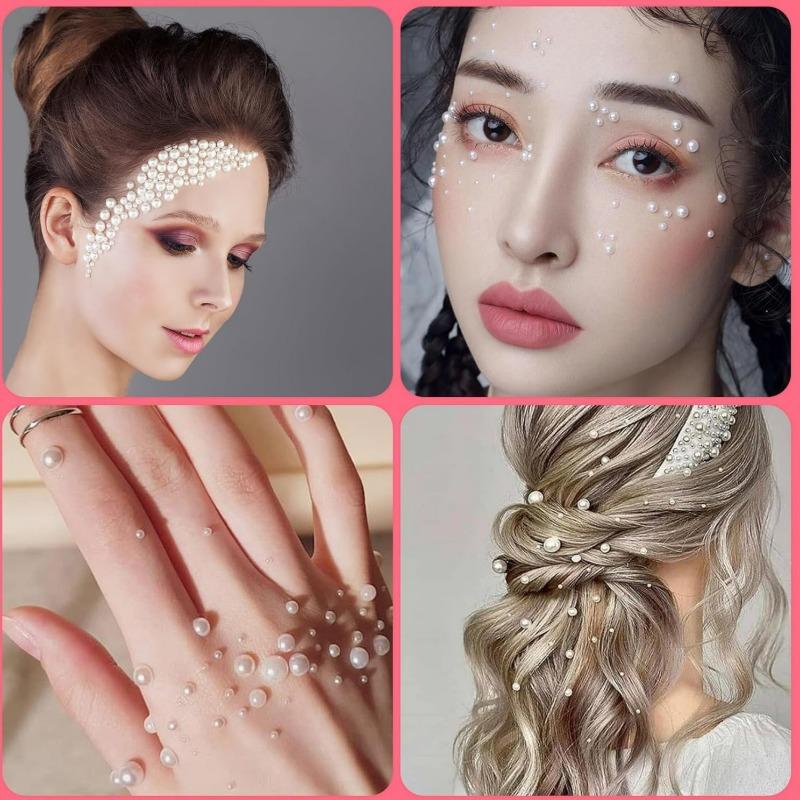 DIY Face Pearl Sticker Facial Decoration Pearl Paster Decorative Beads Patch Jewelry Making Materials Convenient Accessories